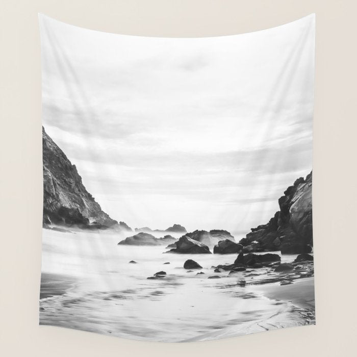 Big Sur Black and White Wall Tapestry Gallery Image 4