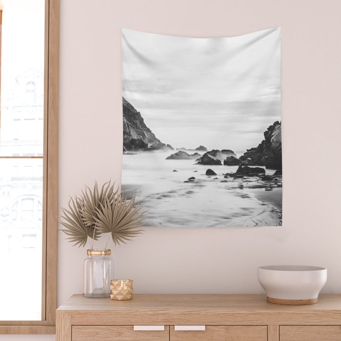 Big Sur Black and White Wall Tapestry Gallery Image 2