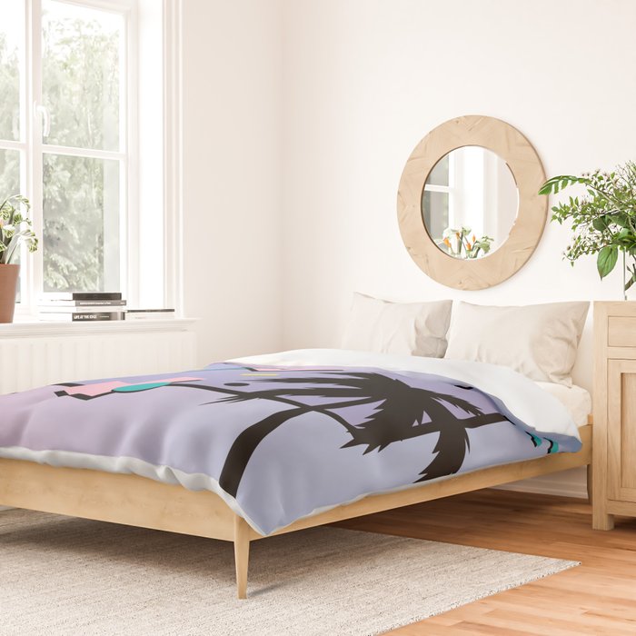 Memphis Pattern 25 - Miami Vice / 80s Retro / Palm Tree Duvet Cover Gallery Image 2