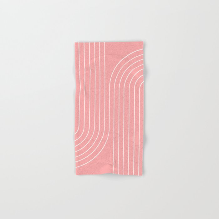 Minimal Line Curvature X Pink Mid Century Modern Arch Abstract Bath Towel Gallery Image 1