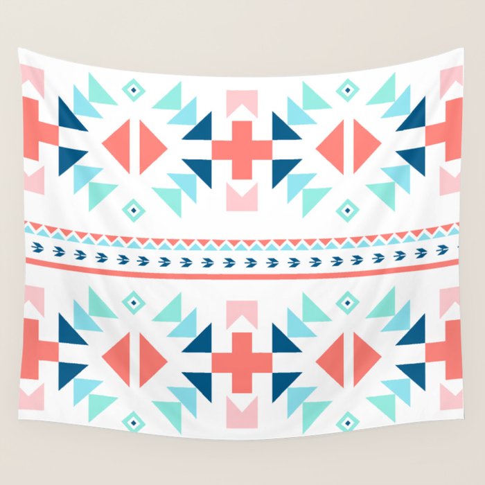 geometry navajo pattern Wall Tapestry Gallery Image 4