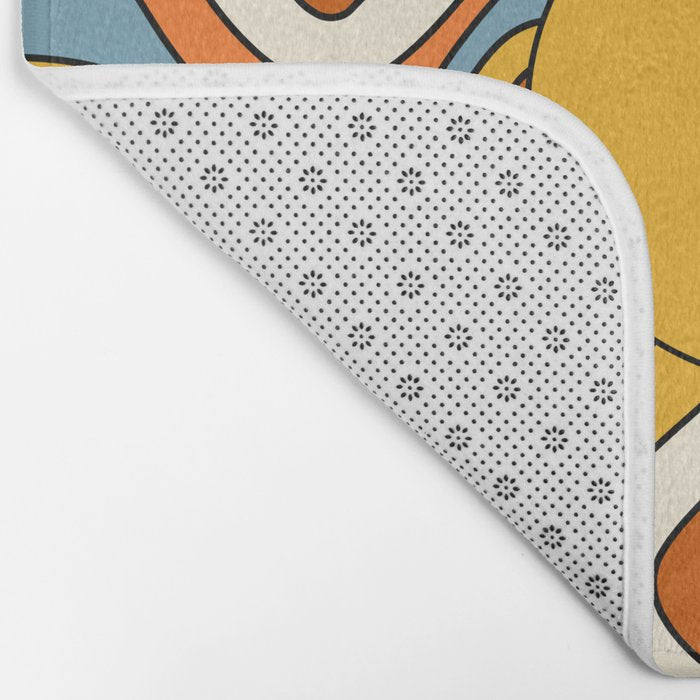 Retro Groovy Sun, 70s Print Bath Mat Gallery Image 2