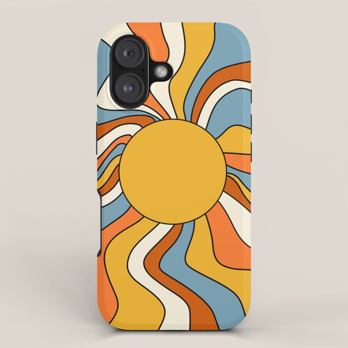 Retro Groovy Sun, 70s Print iPhone Case Gallery Image 1