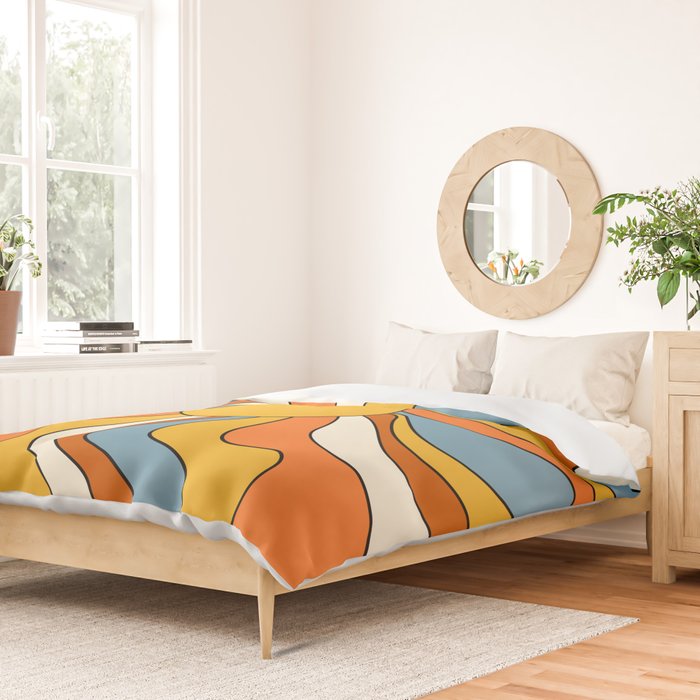 Retro Groovy Sun, 70s Print Duvet Cover Gallery Image 2