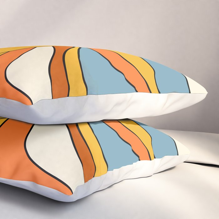 Retro Groovy Sun, 70s Print Pillow Sham Gallery Image 3