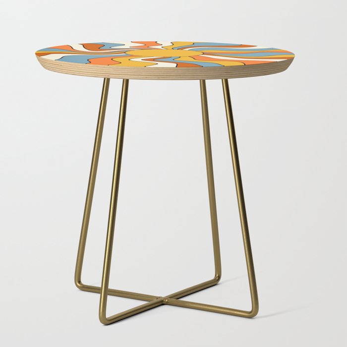 Retro Groovy Sun, 70s Print Side Table Gallery Image 1