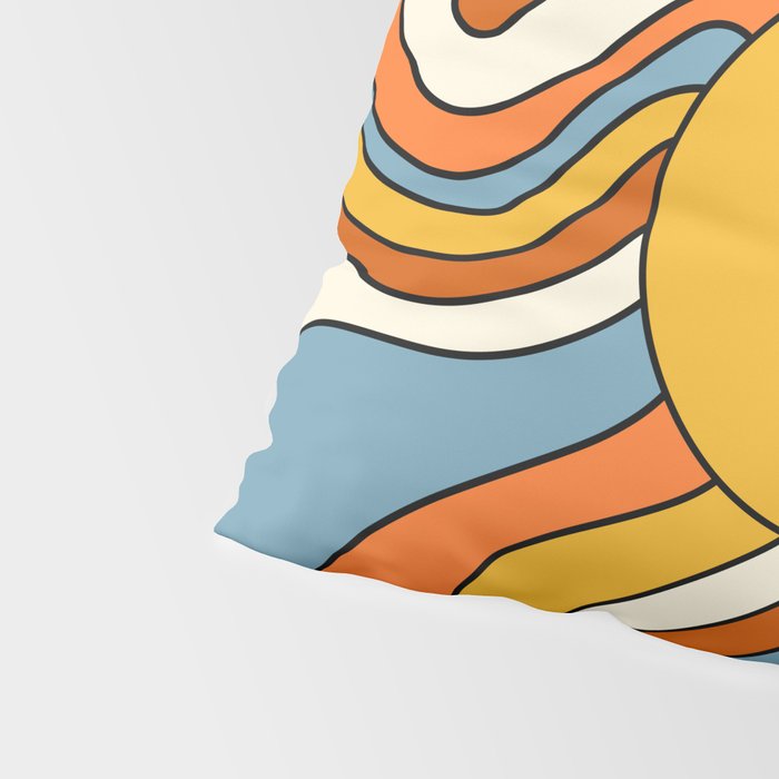 Retro Groovy Sun, 70s Print Pillow Sham Gallery Image 4