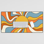 Retro Groovy Sun, 70s Print Desk Mat Gallery Image 1