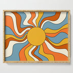 Retro Groovy Sun, 70s Print Serving Tray Gallery Image 1