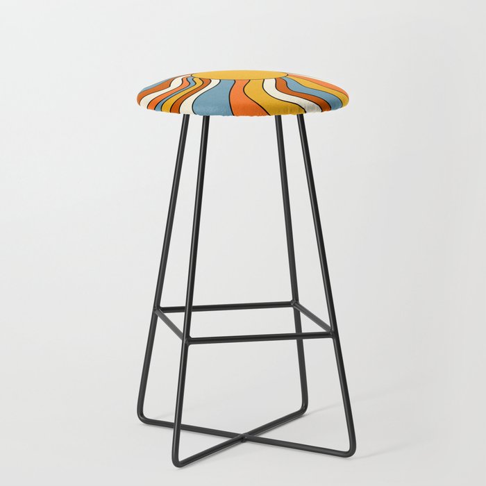 Retro Groovy Sun, 70s Print Stool Gallery Image 1