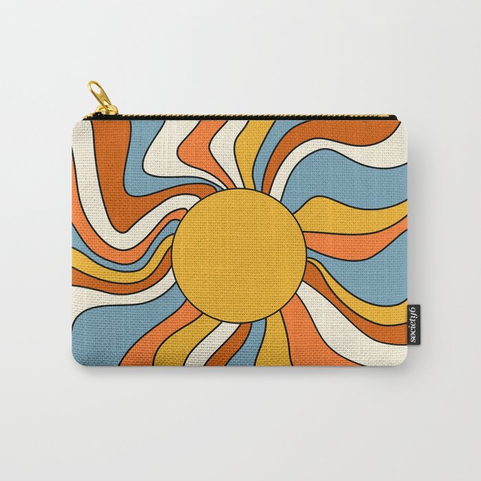 Retro Groovy Sun, 70s Print Carry All Pouch Gallery Image 1