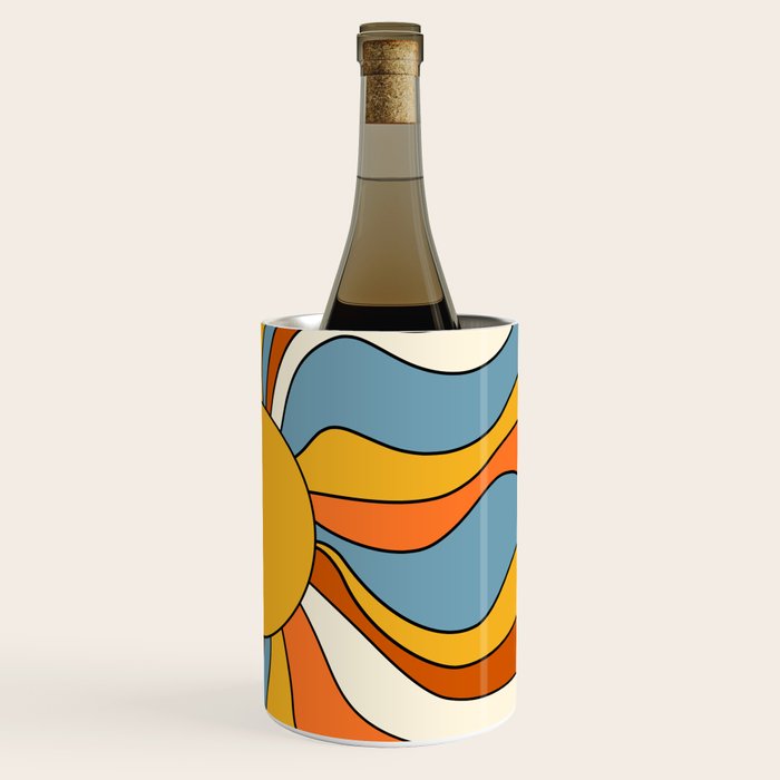 Retro Groovy Sun, 70s Print Wine Chiller Gallery Image 3