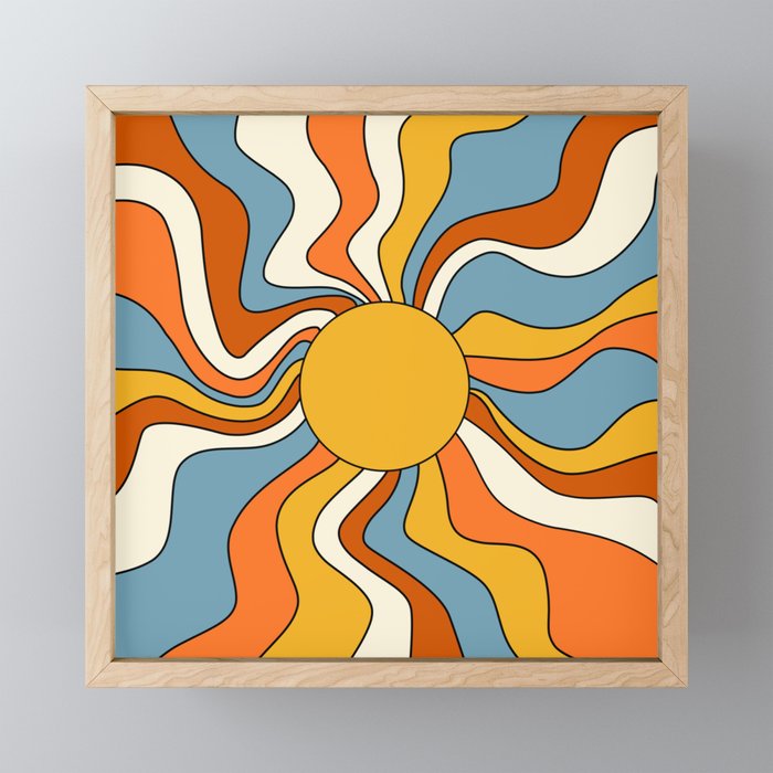 Retro Groovy Sun, 70s Print Mini Art Print Gallery Image 1