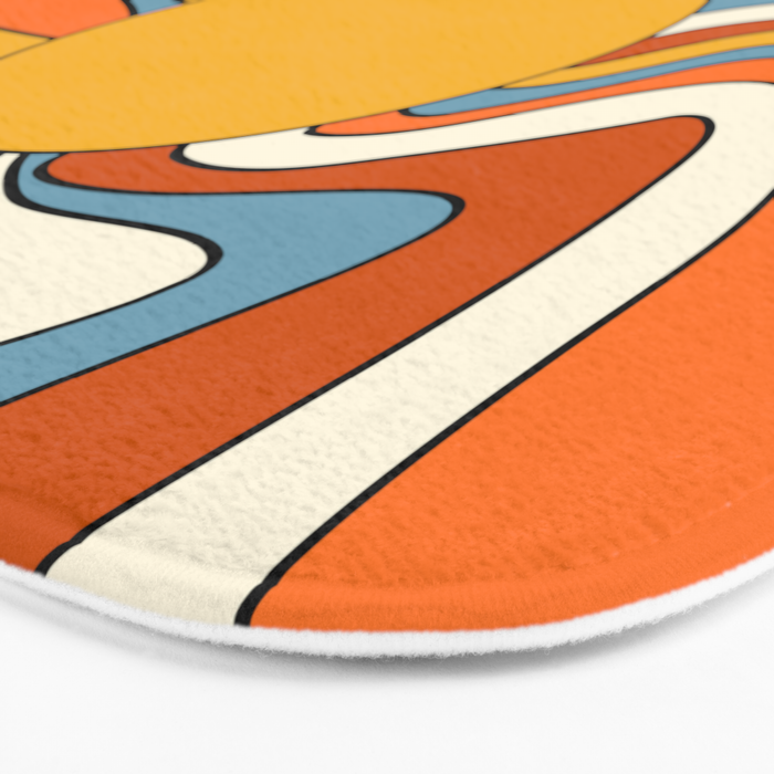 Retro Groovy Sun, 70s Print Bath Mat Gallery Image 3