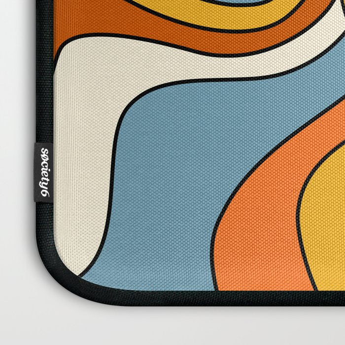 Retro Groovy Sun, 70s Print Laptop Sleeve Gallery Image 3