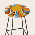 Retro Groovy Sun, 70s Print Stool Gallery Image 2