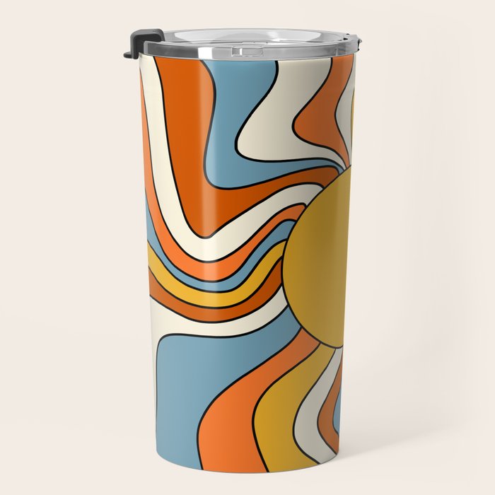 Retro Groovy Sun, 70s Print Travel Mug Gallery Image 3