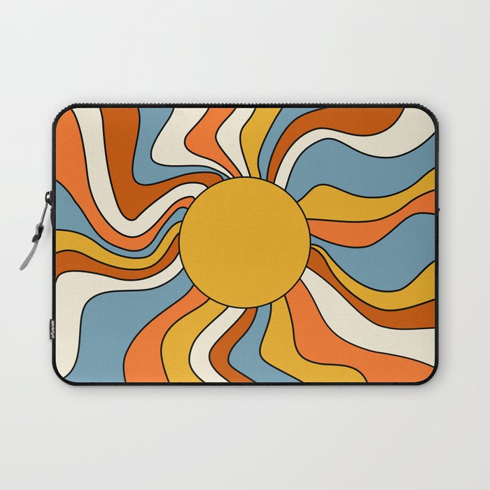 Retro Groovy Sun, 70s Print Laptop Sleeve Gallery Image 1