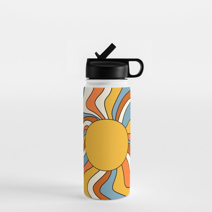 Retro Groovy Sun, 70s Print Water Bottle Gallery Image 1