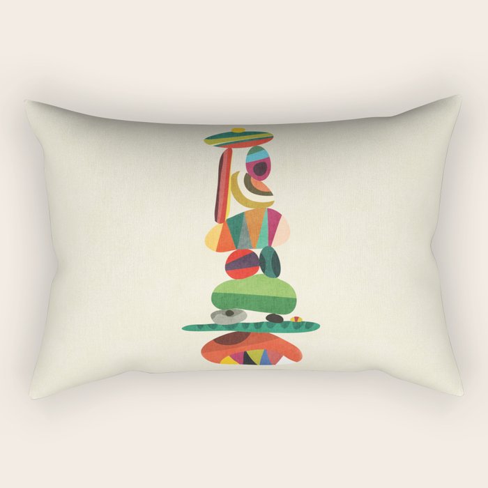 Totem - balanced pebbles Rectangular Pillow Gallery Image 2