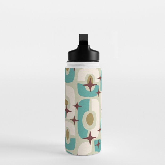 Mid Century Modern Atomic Googie Decor 144 Turquoise and Gold Water Bottle Gallery Image 3