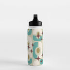 Mid Century Modern Atomic Googie Decor 144 Turquoise and Gold Water Bottle Gallery Image 3