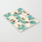 Mid Century Modern Atomic Googie Decor 144 Turquoise and Gold Notebook Gallery Image 3
