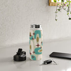Mid Century Modern Atomic Googie Decor 144 Turquoise and Gold Water Bottle Gallery Image 4