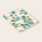 Mid Century Modern Atomic Googie Decor 144 Turquoise and Gold Notebook Gallery Image 2