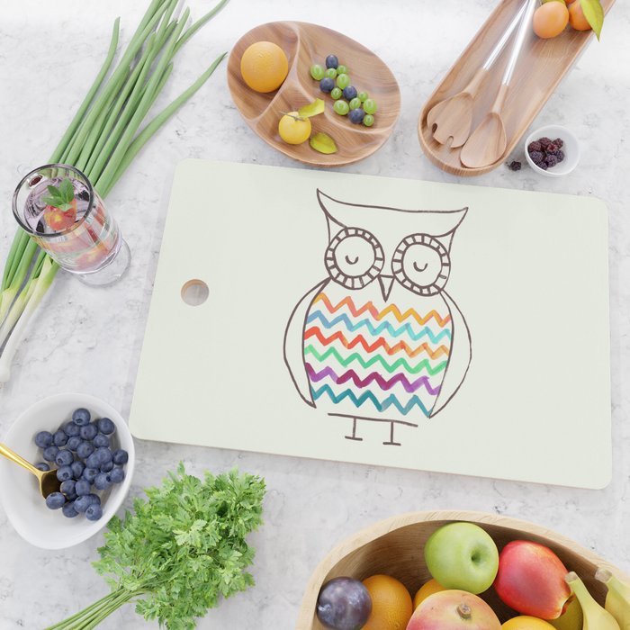 Chevron Owl Cutting Board Gallery Image 2