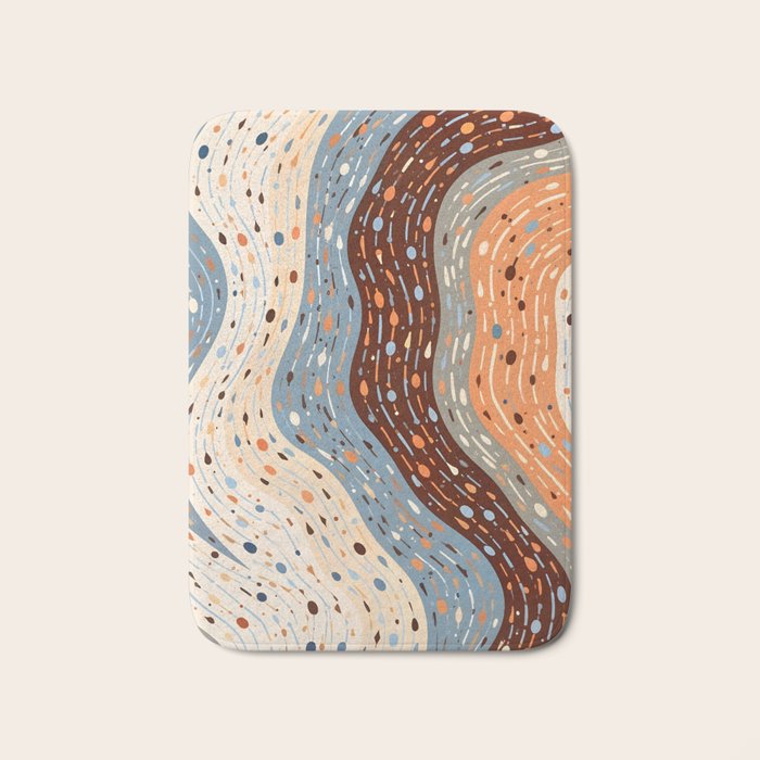 The Little Things Always_Abstract Line Art Drawing_Eclectic Bohemian Pattern Texture Shapes Bath Mat Gallery Image 1