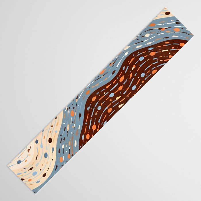 The Little Things Always_Abstract Line Art Drawing_Eclectic Bohemian Pattern Texture Shapes Table Runner Gallery Image 3