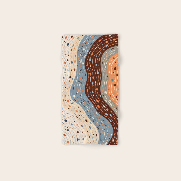 The Little Things Always_Abstract Line Art Drawing_Eclectic Bohemian Pattern Texture Shapes Bath Towel Gallery Image 1