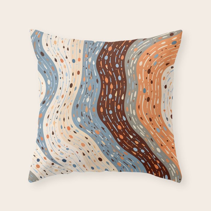 The Little Things Always_Abstract Line Art Drawing_Eclectic Bohemian Pattern Texture Shapes Throw Pillow Gallery Image 6