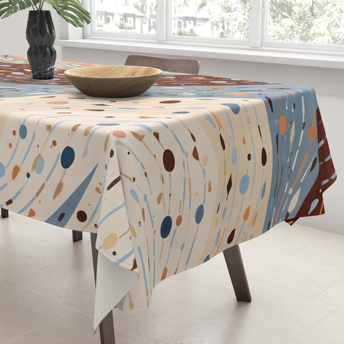 The Little Things Always_Abstract Line Art Drawing_Eclectic Bohemian Pattern Texture Shapes Tablecloth Gallery Image 3