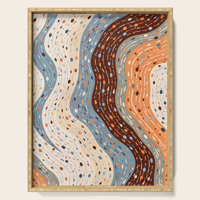 The Little Things Always_Abstract Line Art Drawing_Eclectic Bohemian Pattern Texture Shapes Serving Tray Gallery Image 1