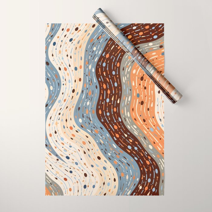 The Little Things Always_Abstract Line Art Drawing_Eclectic Bohemian Pattern Texture Shapes Wrapping Paper Gallery Image 1