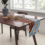 The Little Things Always_Abstract Line Art Drawing_Eclectic Bohemian Pattern Texture Shapes Table Runner Gallery Image 2