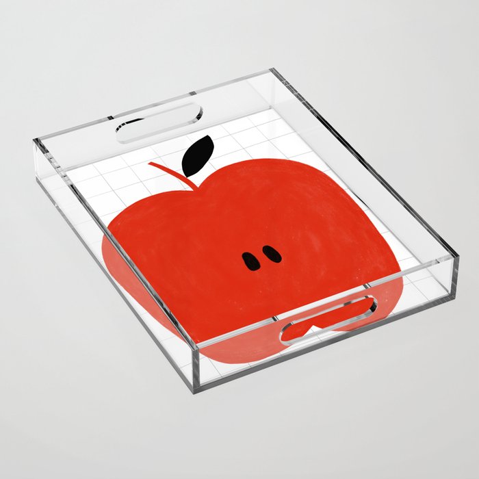Minimal apple  Acrylic Tray Gallery Image 1