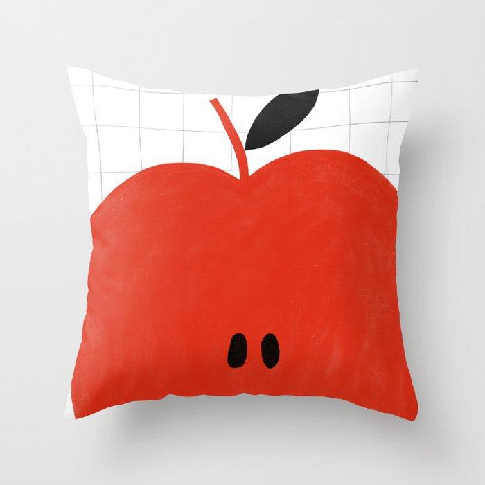 Minimal apple  Throw Pillow Gallery Image 6