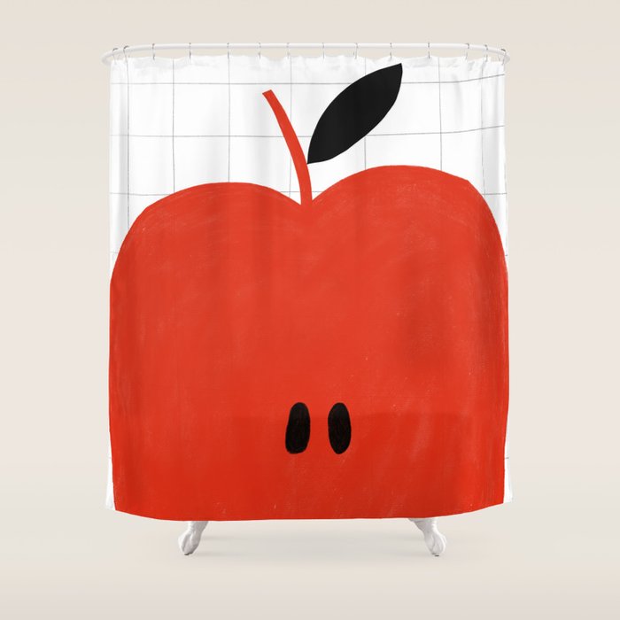 Minimal apple  Shower Curtain Gallery Image 1