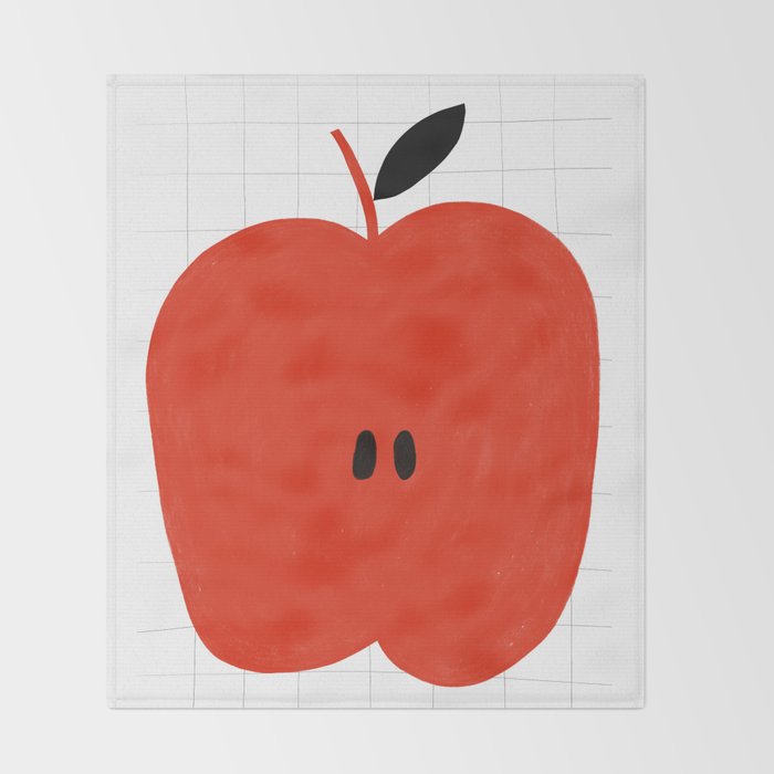 Minimal apple  Throw Blanket Gallery Image 2