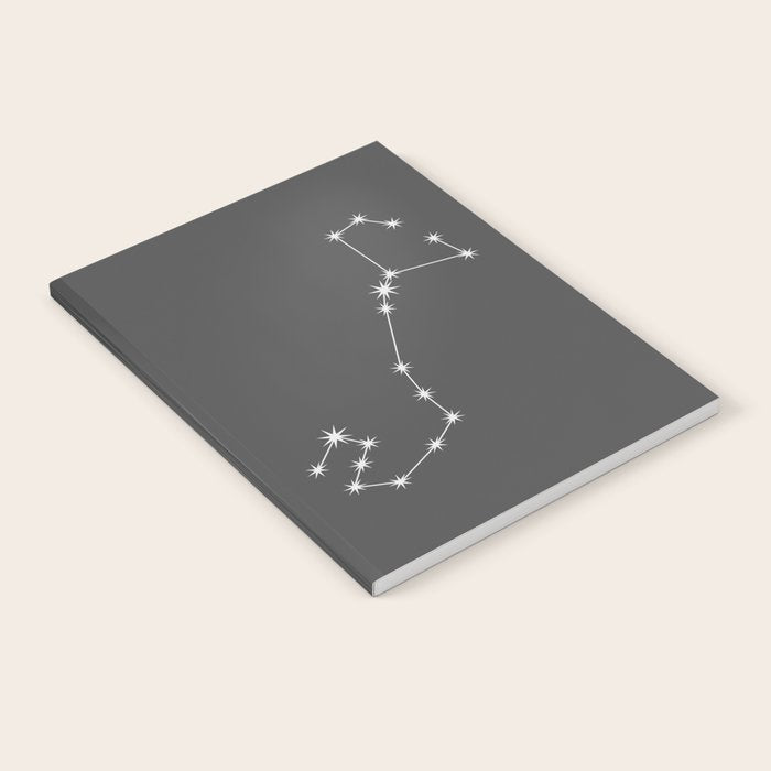 Scorpio Zodiac Star Constellation Line Art Grey Notebook Gallery Image 1