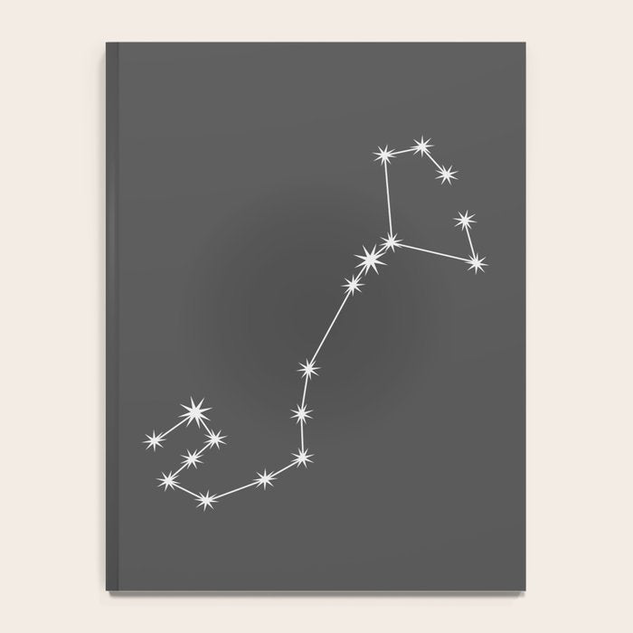 Scorpio Zodiac Star Constellation Line Art Grey Notebook Gallery Image 4