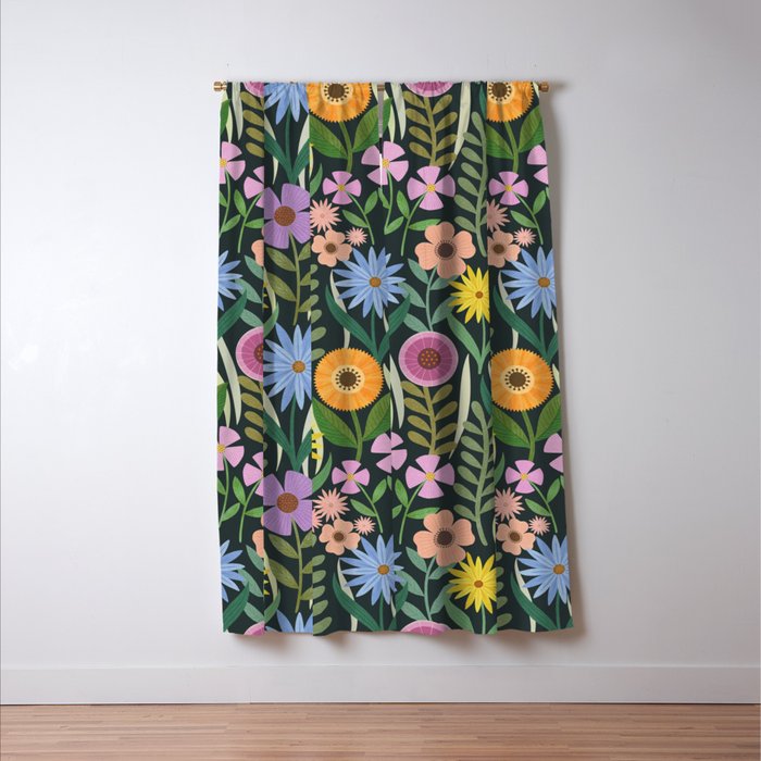 Wildflower Garden - Dark Window Curtain Gallery Image 3