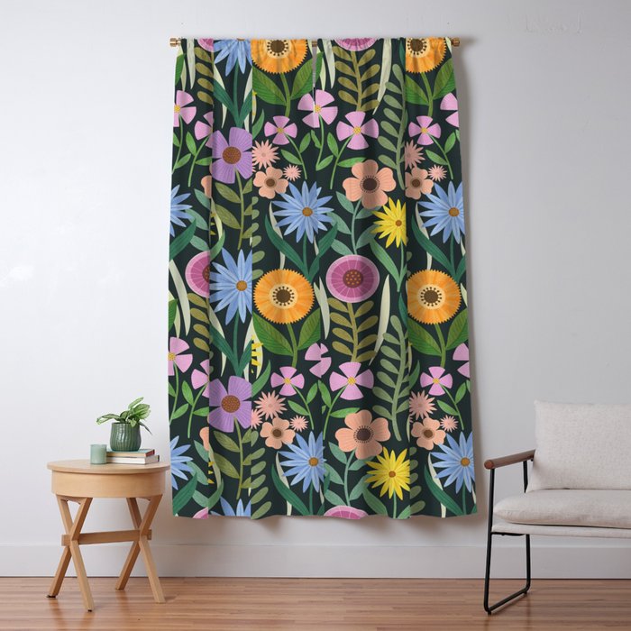 Wildflower Garden - Dark Window Curtain Gallery Image 5
