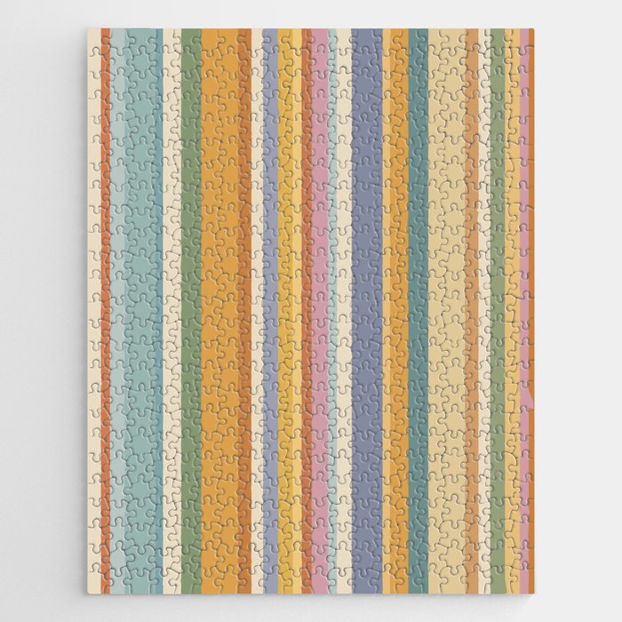 Classic Stripes VI - Vintage Pastel Jigsaw Puzzle Gallery Image 1