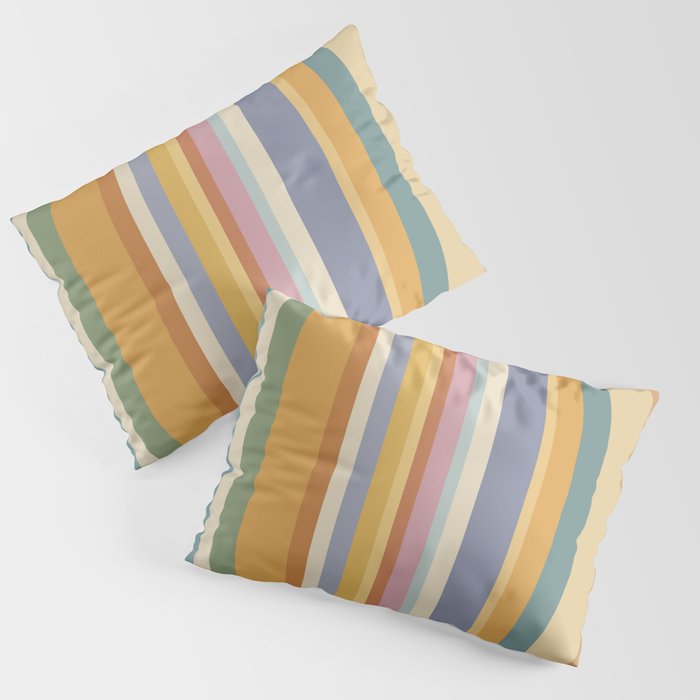 Classic Stripes VI - Vintage Pastel Pillow Sham Gallery Image 1
