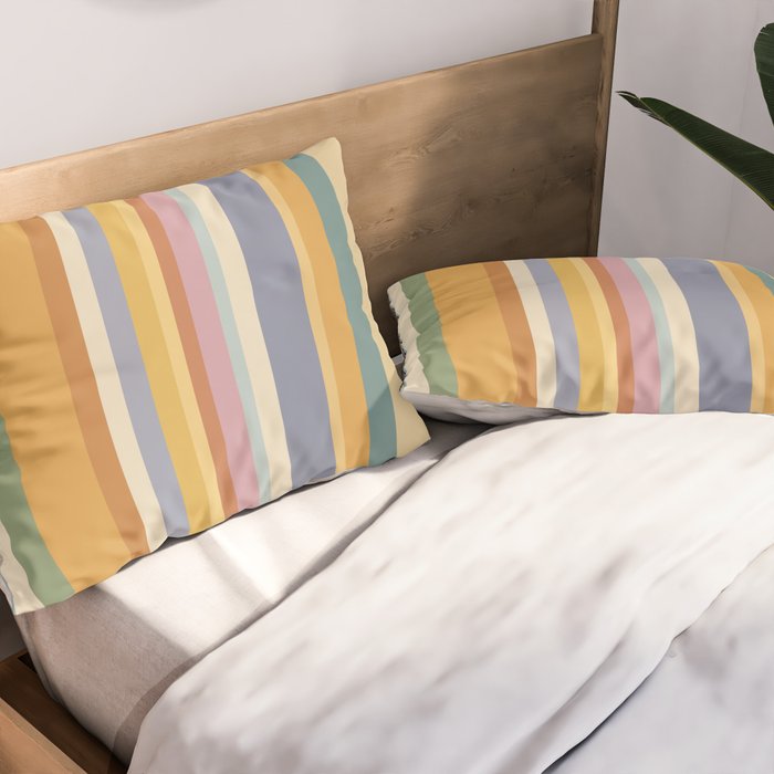 Classic Stripes VI - Vintage Pastel Pillow Sham Gallery Image 2