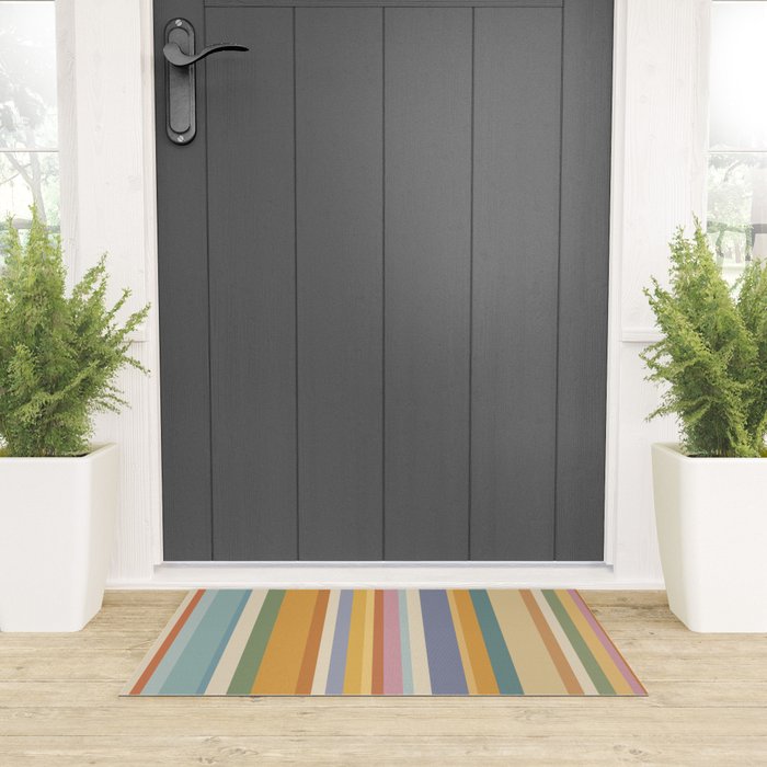 Classic Stripes VI - Vintage Pastel Welcome Mat Gallery Image 3